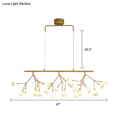 Modern brass finish branching island light dining room chandelier