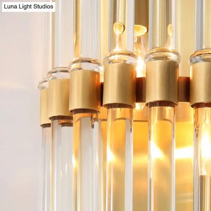Modern brass finish clear crystal sconce lamp for bedroom
