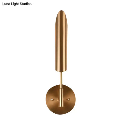 Modern brass finish led wall lamp bedroom sconce