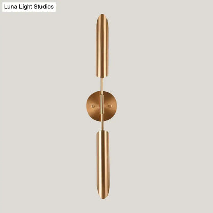 Modern brass finish led wall lamp bedroom sconce