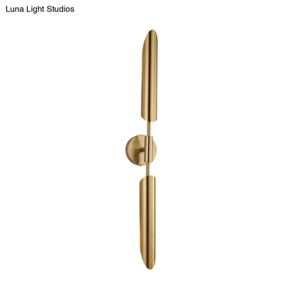 Modern brass finish led wall lamp bedroom sconce