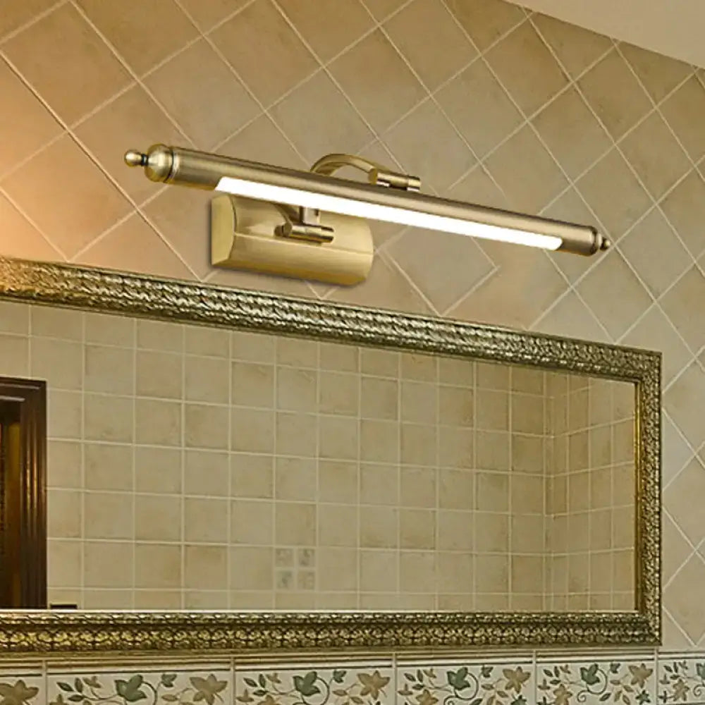 Modern brass finish rectangular led wall light bathroom vanity lamp