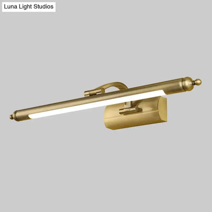 Modern brass finish rectangular led wall light bathroom vanity lamp