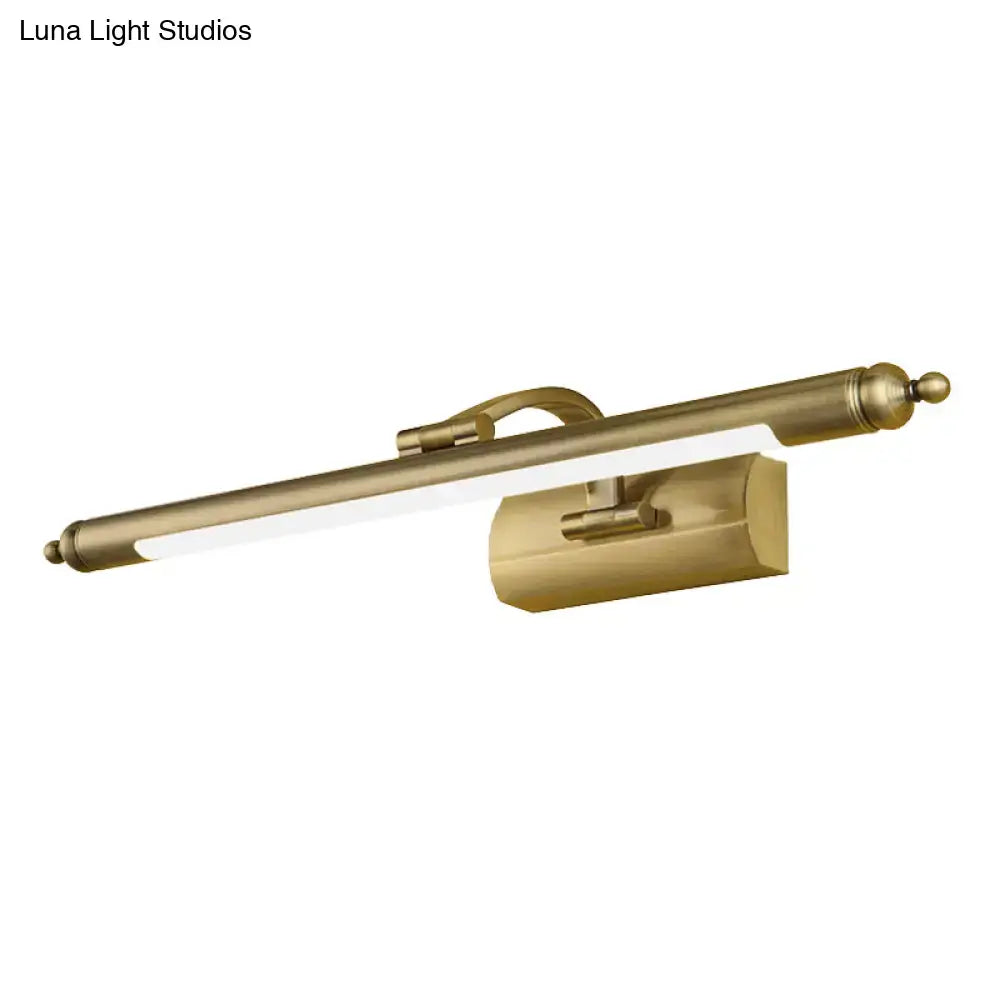 Modern brass finish rectangular led wall light bathroom vanity lamp