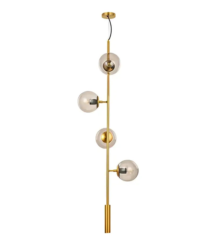Modern brass five globe glass pendant lights for dining room