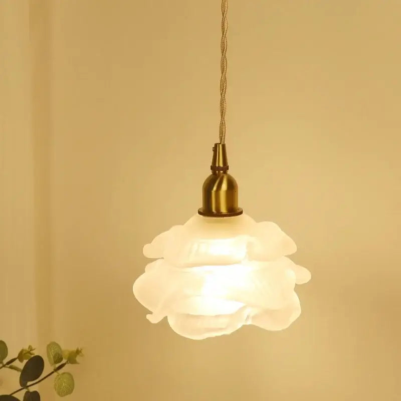 Modern brass flower glass led wall sconce bedroom light fixture