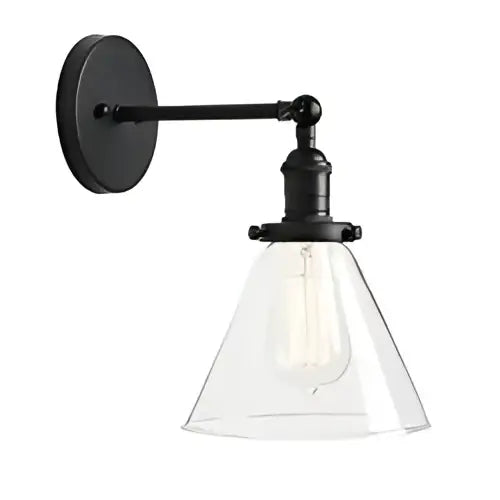 Modern brass funnel glass wall lamp for bedroom lighting