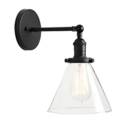 Modern brass funnel glass wall lamp for bedroom lighting