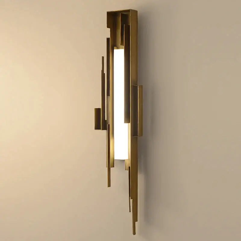 Modern brass geometric elegant wall lamp living room sconce