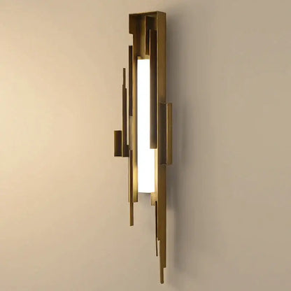 Modern brass geometric elegant wall lamp living room sconce