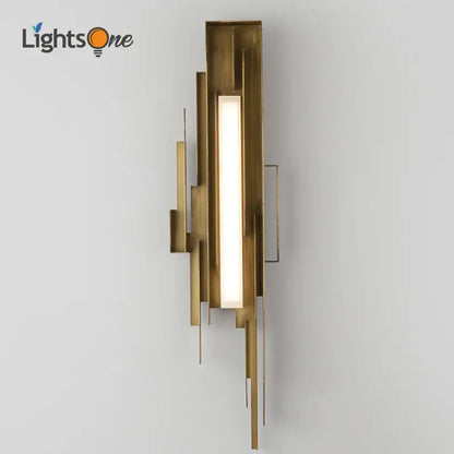 Modern brass geometric elegant wall lamp living room sconce