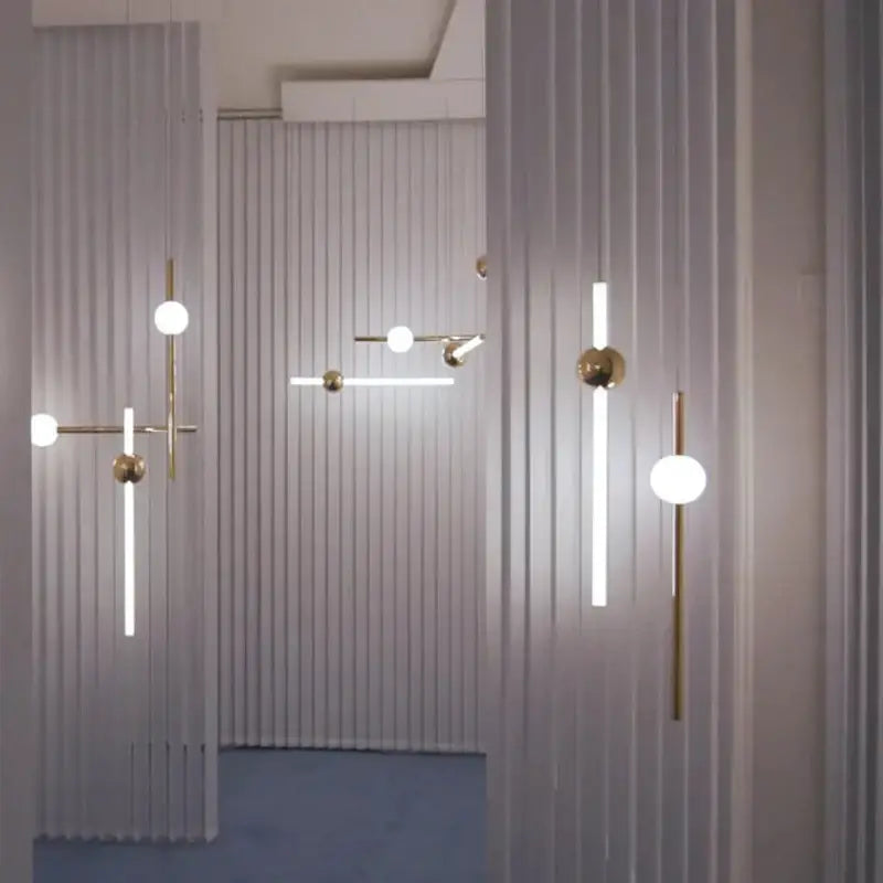 Modern brass geometric glass pendant lights for dining room