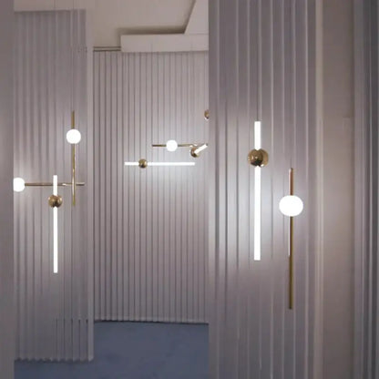 Modern brass geometric glass pendant lights for dining room