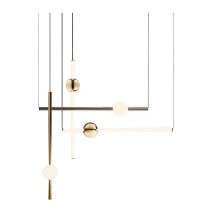 Modern brass geometric glass pendant lights for dining room