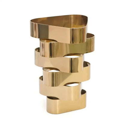 Modern brass geometric vase living room metallic decor
