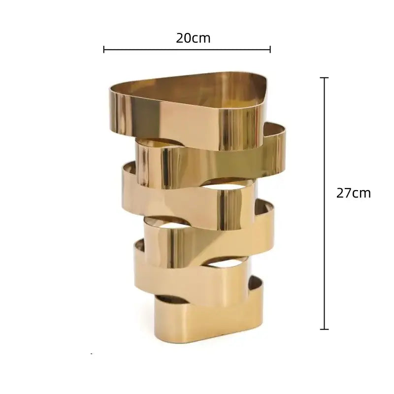 Modern brass geometric vase living room metallic decor