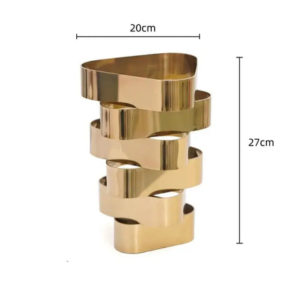 Modern brass geometric vase living room metallic decor