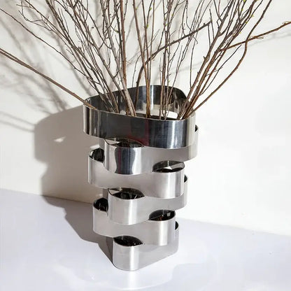 Modern brass geometric vase living room metallic decor