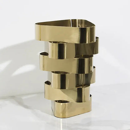 Modern brass geometric vase living room metallic decor