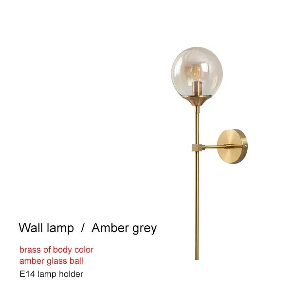 Modern brass glass ball chandelier for living room dining decor