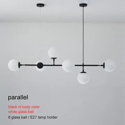 Modern brass glass ball chandelier for living room dining decor