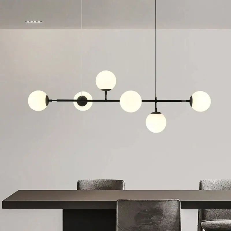 Modern brass glass ball chandelier for living room dining decor