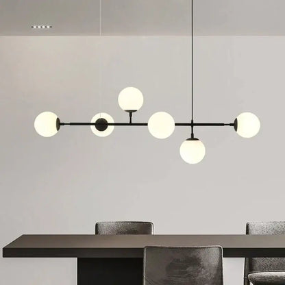 Modern brass glass ball chandelier for living room dining decor
