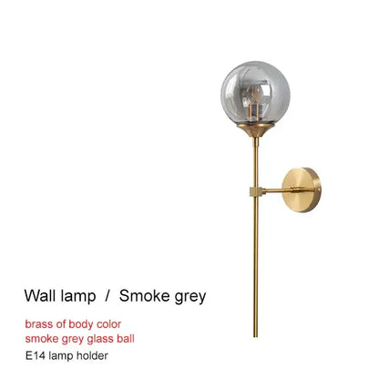 Modern brass glass ball chandelier for living room dining decor