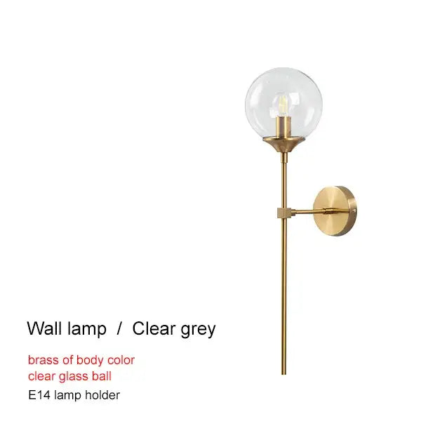 Modern brass glass ball chandelier for living room dining decor