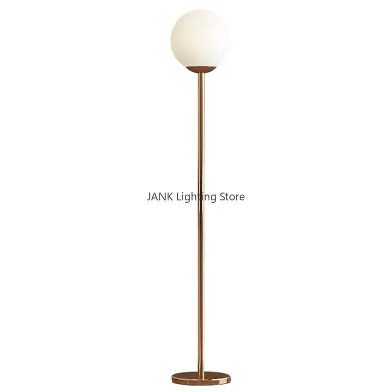 Modern brass glass ball floor lamp for bedroom and study