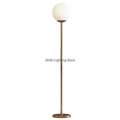 Modern brass glass ball floor lamp for bedroom and study