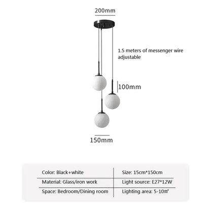 Modern brass glass ball led chandelier – dining room pendant light