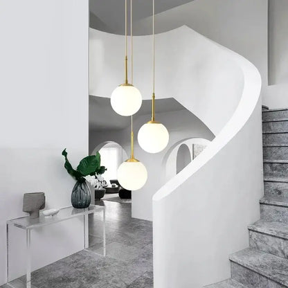 Modern brass glass ball led chandelier – dining room pendant light