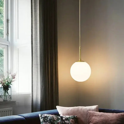 Modern brass glass ball led chandelier – dining room pendant light
