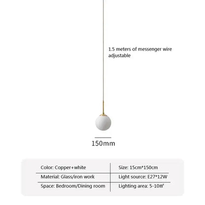 Modern brass glass ball led chandelier – dining room pendant light