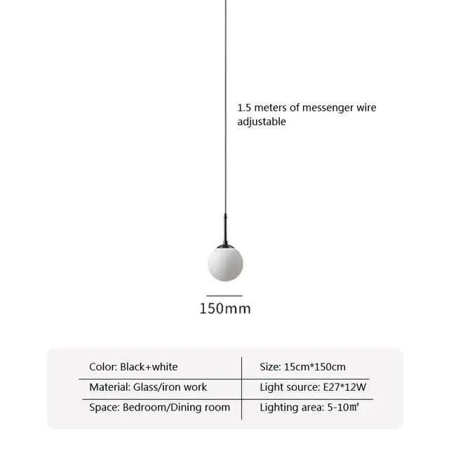 Modern brass glass ball led chandelier – dining room pendant light
