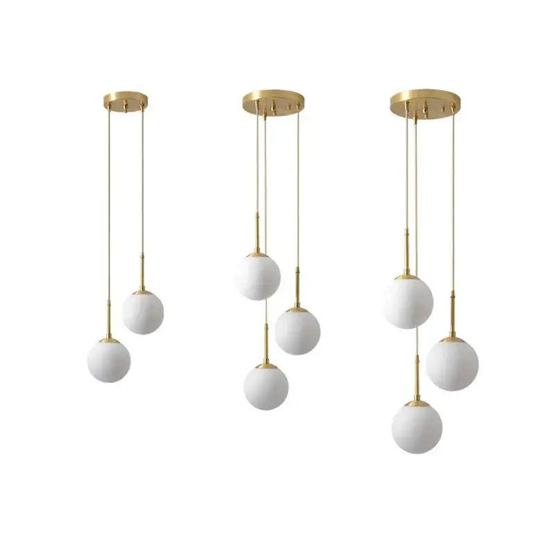 Modern brass glass ball led chandelier – dining room pendant light