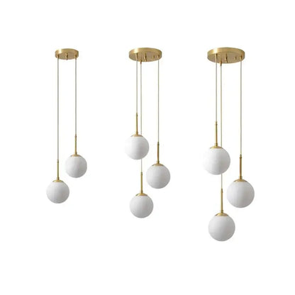 Modern brass glass ball led chandelier – dining room pendant light