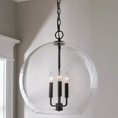Modern brass glass ball led chandelier for dining room decor