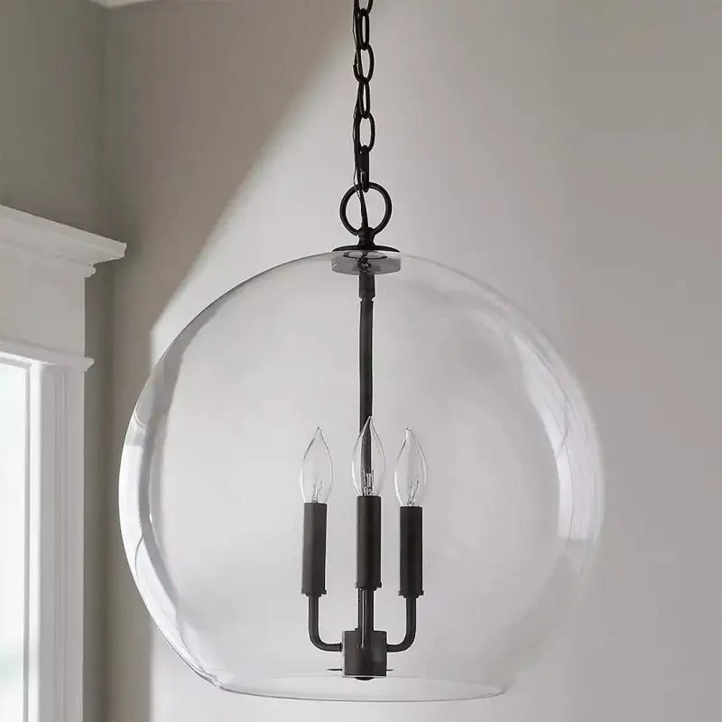 Modern brass glass ball led chandelier for dining room decor