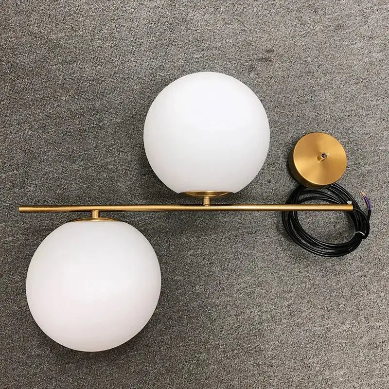 Modern brass glass ball led chandelier for dining room