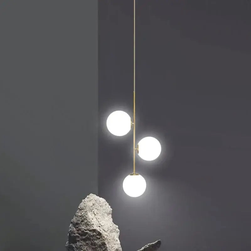 Modern brass glass ball led chandelier for dining room