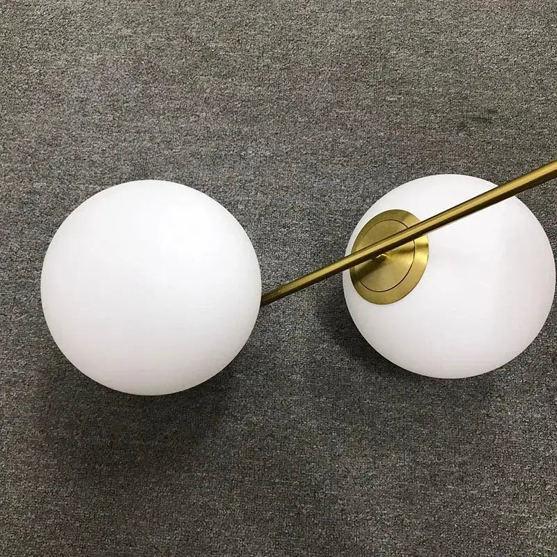 Modern brass glass ball led chandelier for dining room