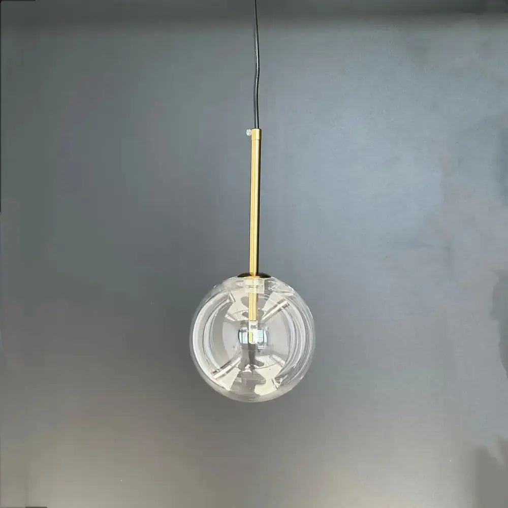 Modern brass glass ball led pendant lamp living room lighting