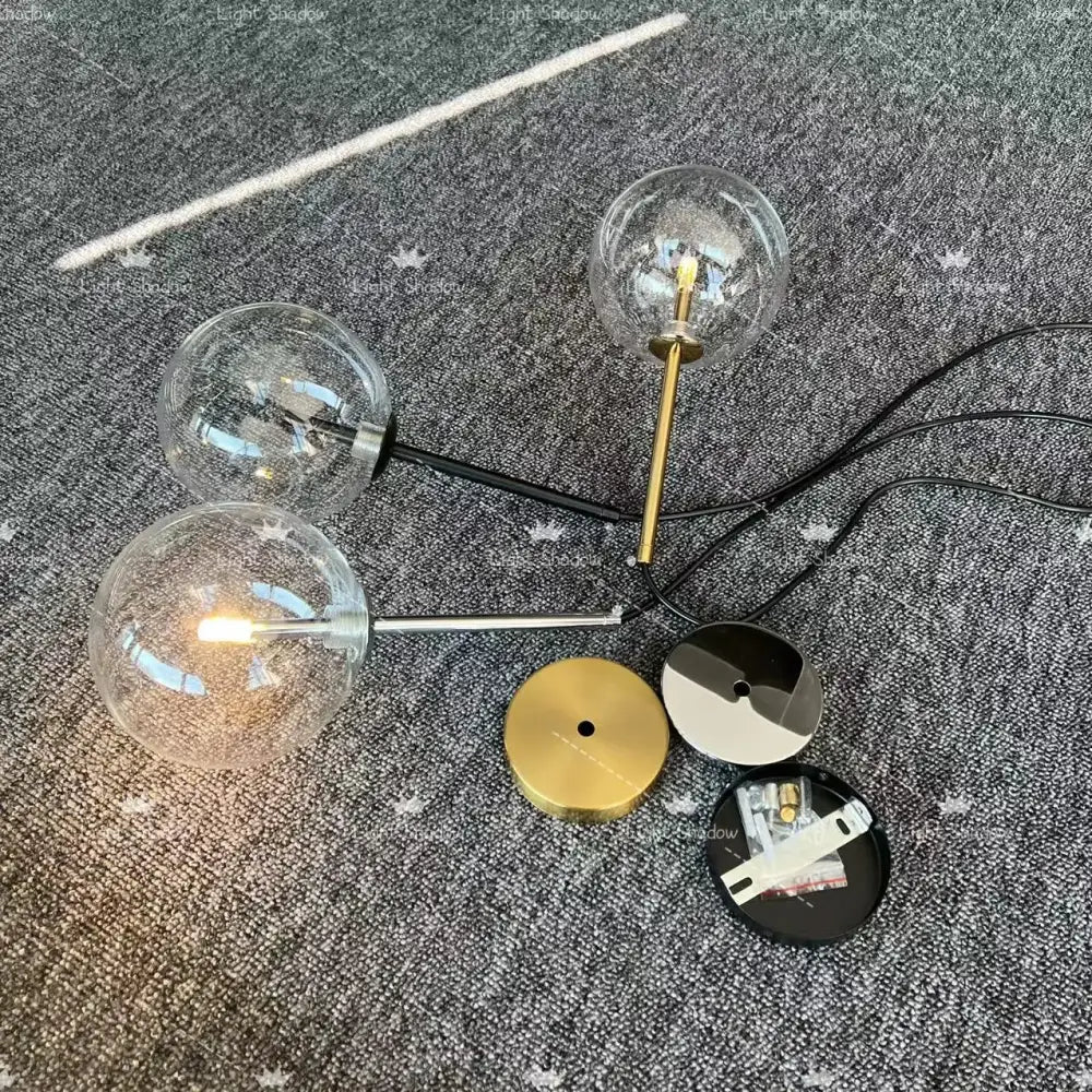 Modern brass glass ball led pendant lamp living room lighting
