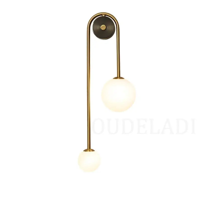 Modern brass glass ball led wall light for bedroom