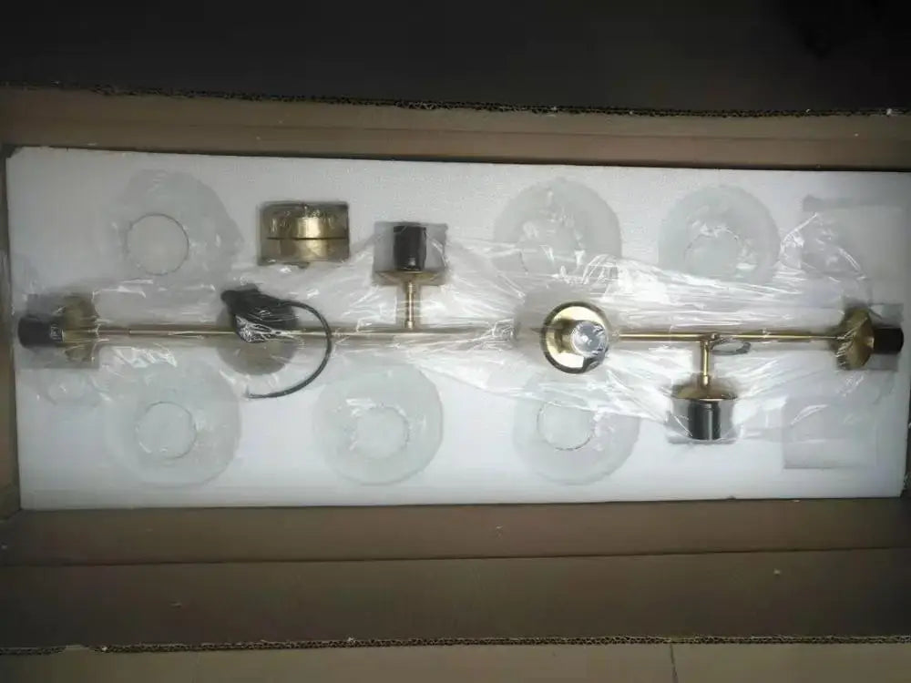 Modern brass glass ball metal pendant light kitchen bar 5 globe