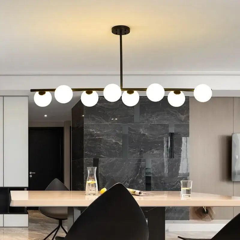 Modern brass glass ball pendant chandelier dining room led light
