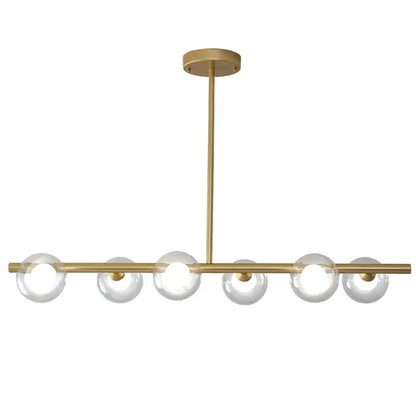 Modern brass glass ball pendant chandelier dining room led light