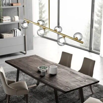 Modern brass glass ball pendant chandelier dining room light